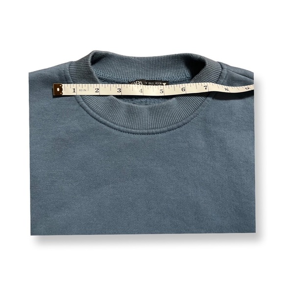 ZARA crop top sweater blue size small cinch feature - Picture 3 of 12